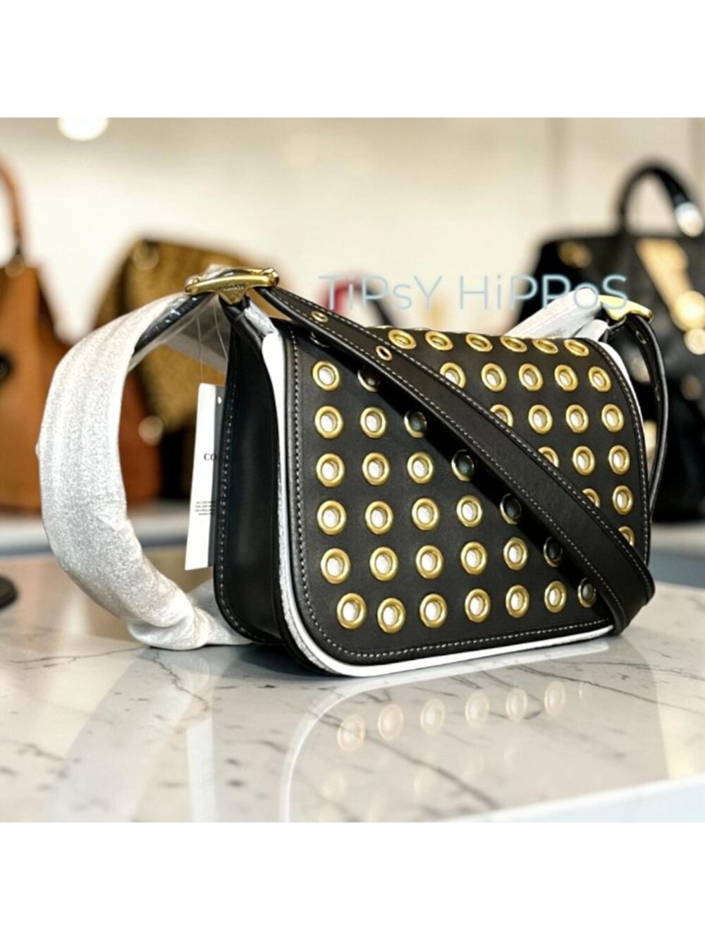 NWT!!  Coach  Patricia Legacy Handbag With Gold Grommet Detailing & Adjustable S